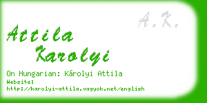 attila karolyi business card